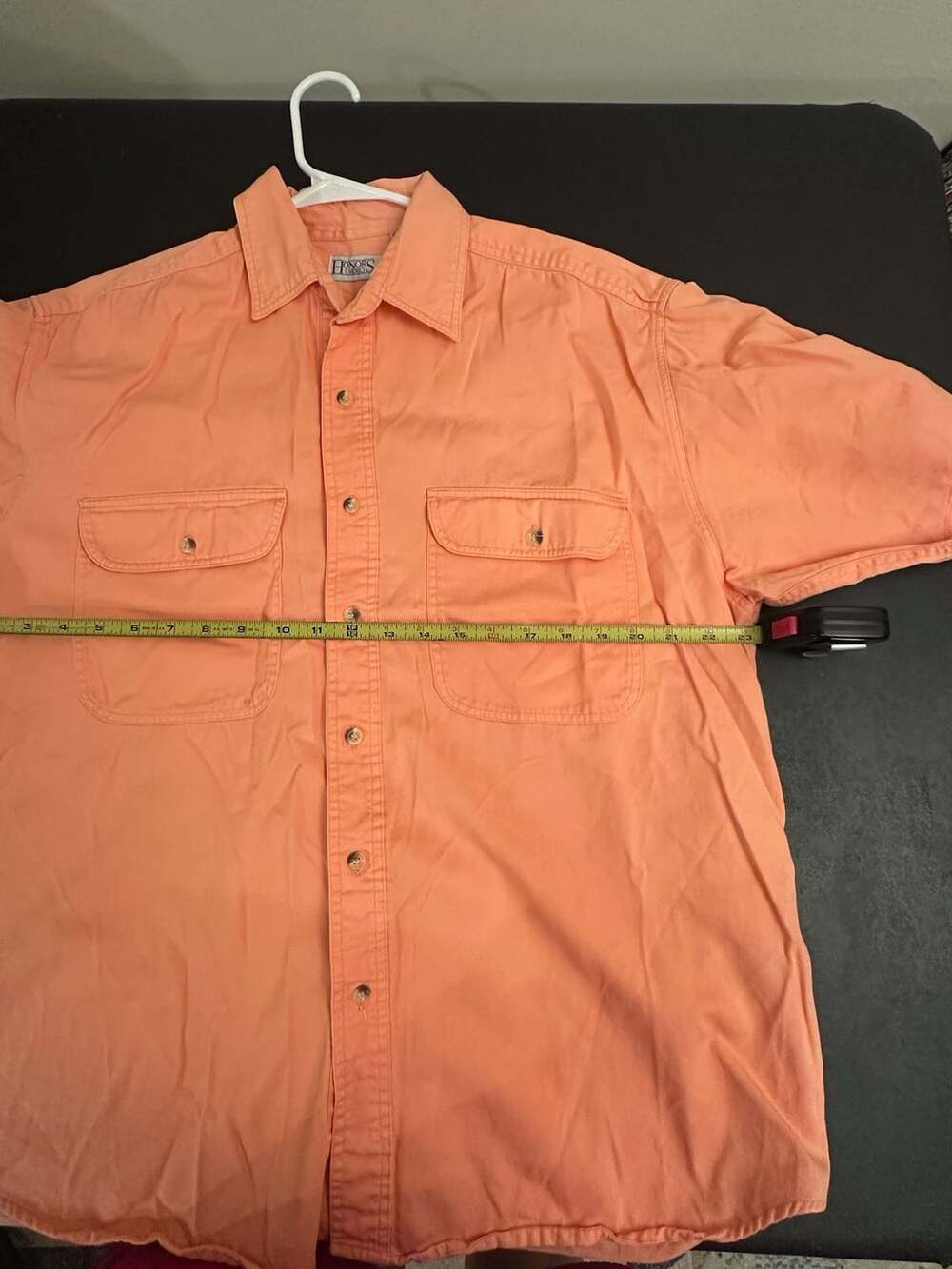 Honors Short Sleeve Button Down Shirt Peach Orange
